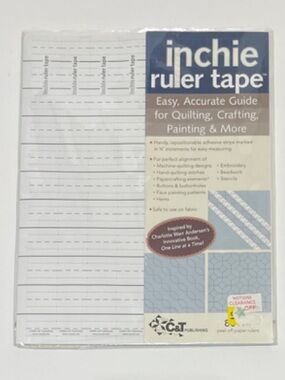 5/$25 Inchie Ruler Tape Quilting Guide - Blue & White Packaging- 64 Rulers